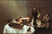 HEDA, Willem Claesz. Breakfast Table with Blackberry Pie sf France oil painting reproduction